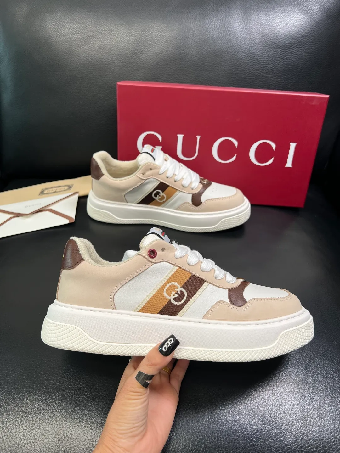 Men's shoes 💰780 Gucci high quality top crafts Gucci counter new original factory configuration, imported cowhide fabric from Italy, imported cowhide lining, breathable and comfortable, sole: original factory special supply original sole super comfortable, original factory and single goods, welcome to compare, code number 38-44 (customized 45)